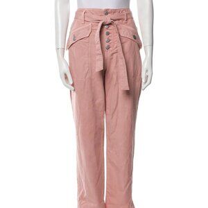 Veronica Beard Rinley High Rise Cropped Straight Leg Jeans Pink Rosewood 27